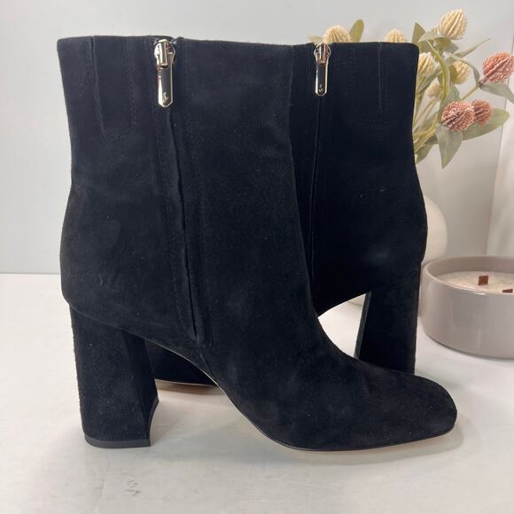Sam Edelman Codie Ankle Boots Suede Block Heeled Black Women's 8M NWOB - Picture 6 of 9